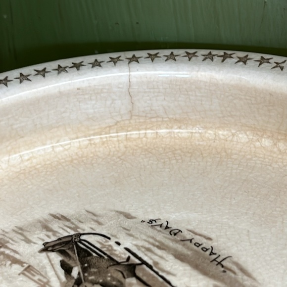 Antique Harper Pottery Co Semi Porcelain Baby Plate c 1890-1910 bowl - Picture 10 of 11